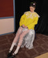 Sheer Embroidered Mesh Skirt